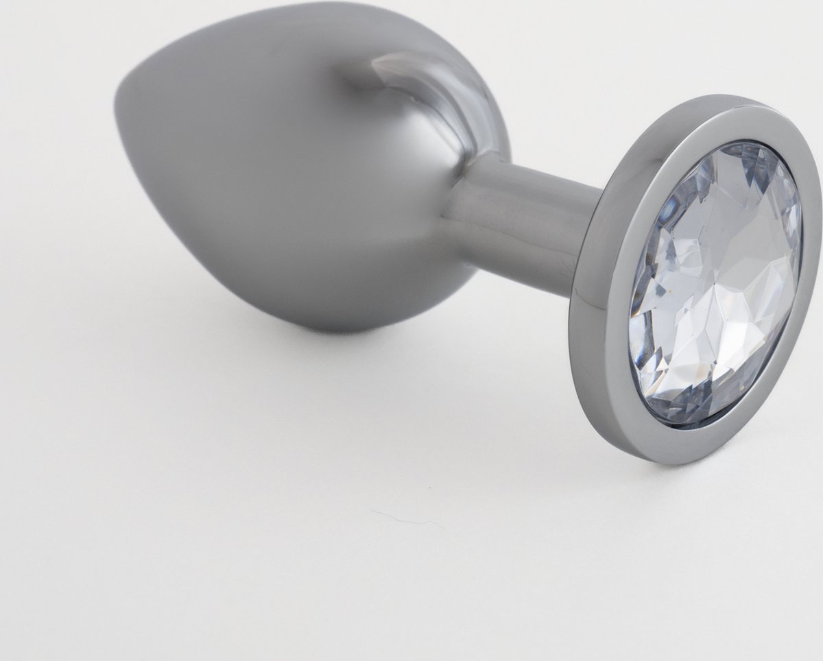 Goedkoopste Butplugg Metaal Small met Zilver Diamant - Sex Toys voor Koppels - Mannen - Vrouwen - Anaal plug Zwart
