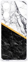 Back Cover Geschikt voor OPPO A58 | A78 5G Smartphone hoesje met doorzichtige rand Marble White Black