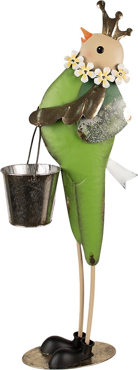 Decoratie Beeld Vogel 83 cm Groen Metaal