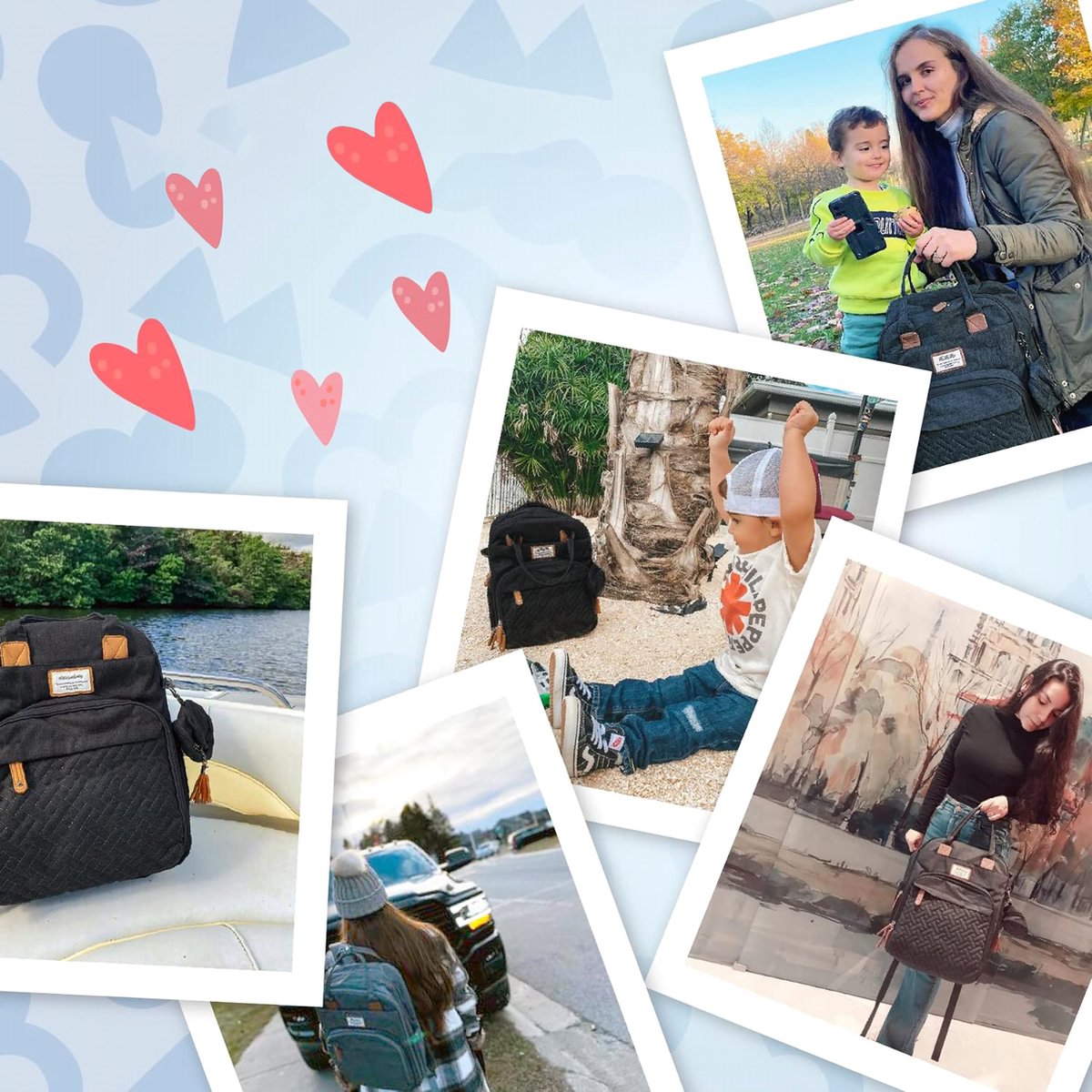 Luiertas Rugzak met Verschoonmatje - Babycommode Rugzak Luiertas Rugzak Met Draagbaar Verschoonkussen - Fopspeenhouder En Kinderwagenriemen - Grijs Babytas - Multifunctioneel Voor Mama En Papa, – foto 6
