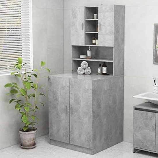 Hangende Badkamerkast VAMI W90 met 1 Deur en 3 Planken / Grafietgrijs - Artisan Eik / AKORD
