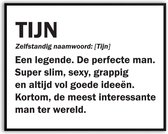 Tijn Woordenboek Fotolijst met glas 30 x 40 cm - Prachtige kwaliteit - jarig - verjaardag - kado - Canvas - incl ophangsysteem - Poster - Grappig - cadeau