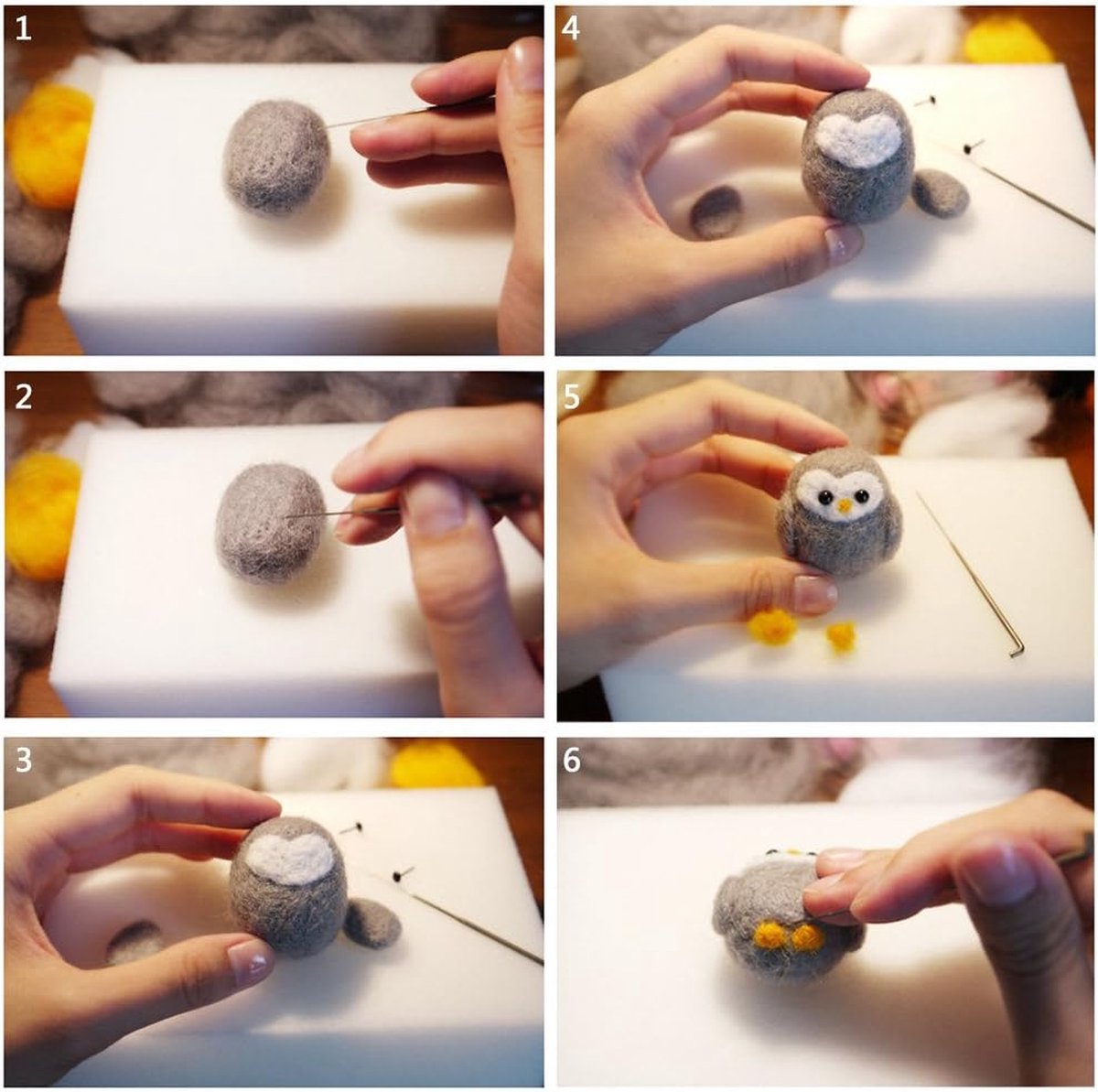 Naaldviltset Voor Beginners - Schattige Dieren Vilten Kit Met Wol, Naalden En Schuimtafel | Creatief Knutselen