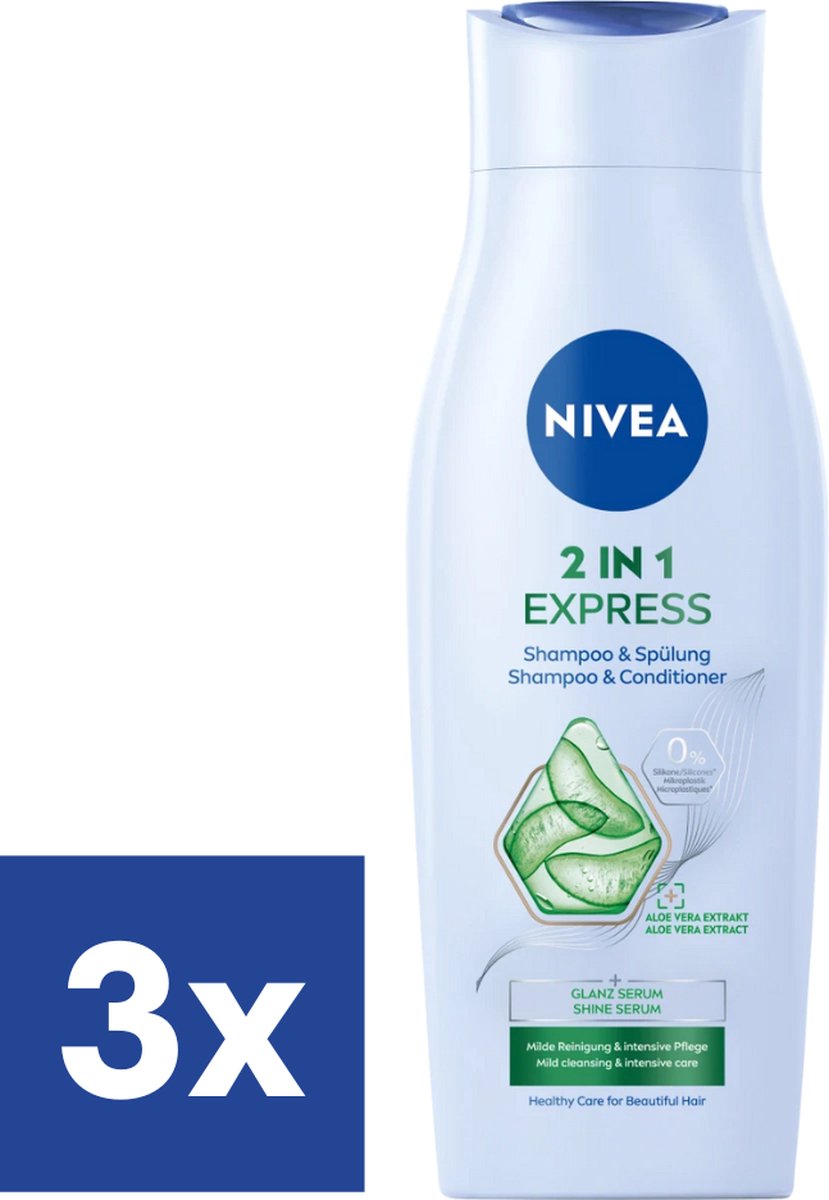 Nivea Care Express 2in1 Shampoo & Conditioner - 3 x 400 ml