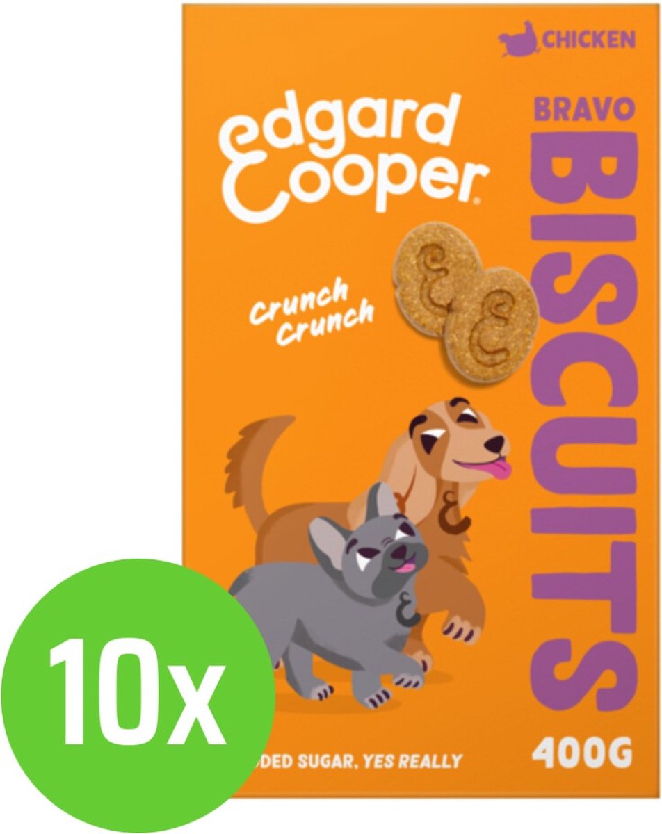 Edgard & Cooper Biscuit Chicken 400 gr - hondensnack - 10 verpakkingen