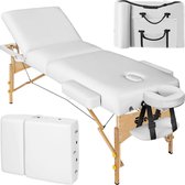tectake® - Massagetafel portable/draagbaar - matras 7,5 cm - incl. draagtas - wit – behandelbank – incl. opbergtas – opvouwbaar