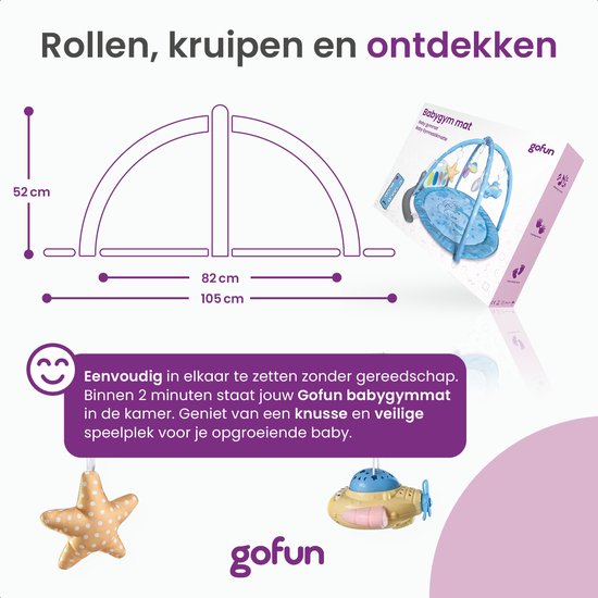 Gofun Baby Gym - Tapis de jeu pour bébés - Tapis de jeu musical - Cadeau de maternité - Tapis d'activité - Jouets pour bébé - Interactif - Éducatif - 105 x 52 cm - Rose