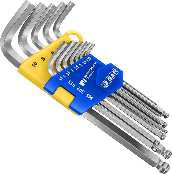 Haakse inbussleutel 100° kort Rainbow 10mm kogelkop PB Swiss Tools