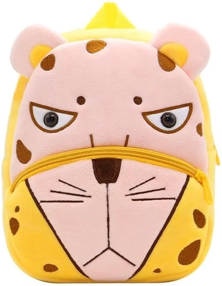 BoefieBoef Cheetah Kinder Rugzak - Zacht Pluche Peuter-Kleuter Dieren Rugtas - Lengte 80-120 cm 0-5 jaar - Ergonomisch & Wasbaar - Baby Backpack - Jongen of Meisje - Cadeau Verjaardag, Sinterklaas & Kerst - Gymtas, Schooltas, Boekentas & BSO - Geel