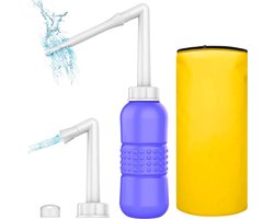 JT Products 2 in 1 Peri Bottle Na Zwangerschap – Postpartum Spoelfles – Mobiele Bidet – Vaginale Douche – Draagbare Bidet Fles – Perineum Douche – Handdouche – Shattaf Sproeier – Zwanger - WC – Toiltet - Op Reis – Travel – Opbergzak - 450ML