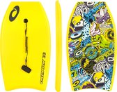 Osprey Sticker Bodyboard 33" - Jaune vif, idéal pour les jeunes débutants - Mousse EPS résistante, sûre et stylée - Convient aux enfants de 115-145 cm / 20-35 kg