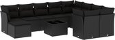 vidaXL-11-delige-Loungeset-met-kussens-poly-rattan-zwart