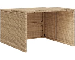 vidaXL - Garage - voor - robotmaaier - 86x90x52/57 - cm - poly - rattan - beige