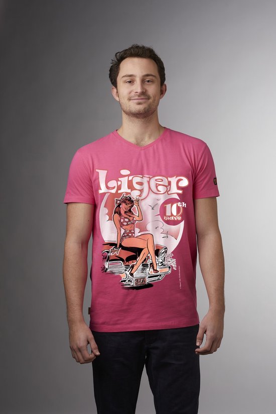 LIGER - Limited Edition van 360 stuks - Hans van Oudenaarden - Pin Up - T-Shirt - Maat S