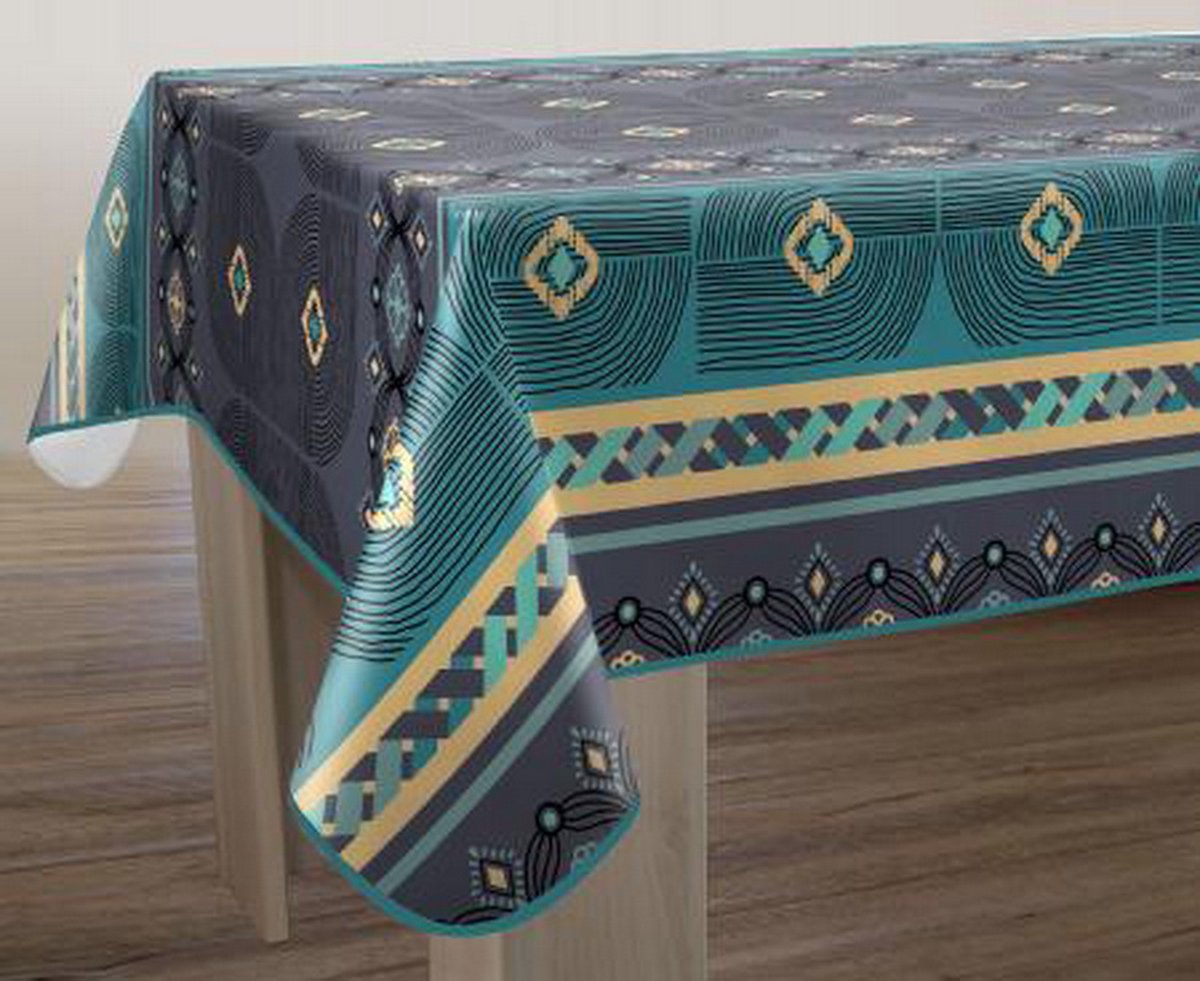 Tafelkleed anti-vlek Arica bleu 240 x 150cm Tafellaken - Decoratieve Tafel Accessoires - Woonkamer Decoratie - Bonne et Plus®
