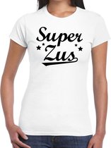 Super zus t-shirt wit voor dames - wit super zus cadeaushirt - kado shirt voor zusjes S
