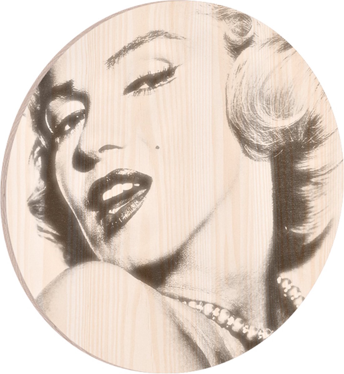 Muurcirkel Hout Marylin Monroe 80cm