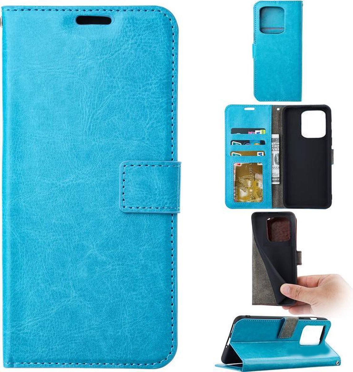 Portemonnee Book Case Hoesje Geschikt voor: Xiaomi Redmi 10A - Turquoise