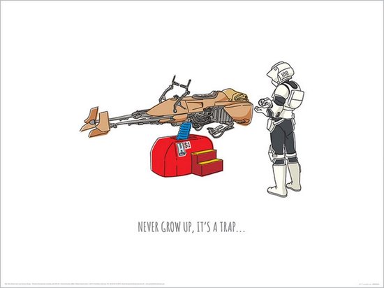 Star Wars Poster - Grow Up - 40 X 30 Cm - Wit