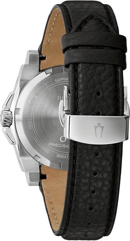 Bulova Precisionist Icon 96B416 Horloge - Leer - Zwart - Ø 40 mm
