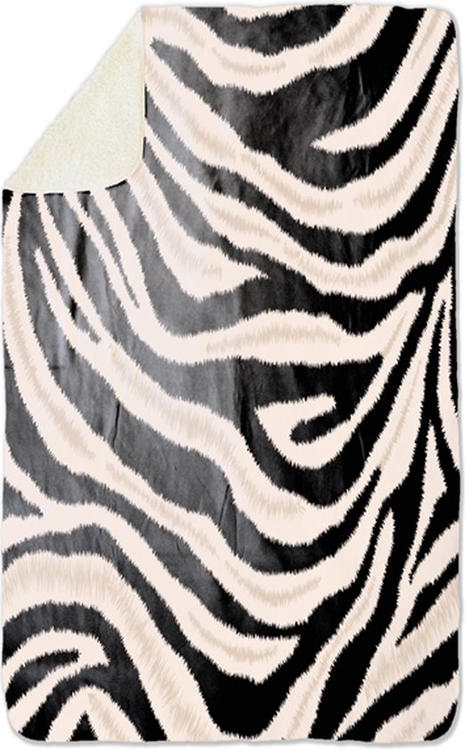 Fleecedeken Zebra, 96x146cm, Polyester Sherpa, FD2023312, deken met print