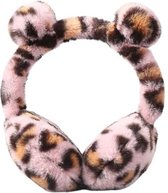 Oorwarmers kind - winter - warm - meisjes - panter - leopard - roze/bruin