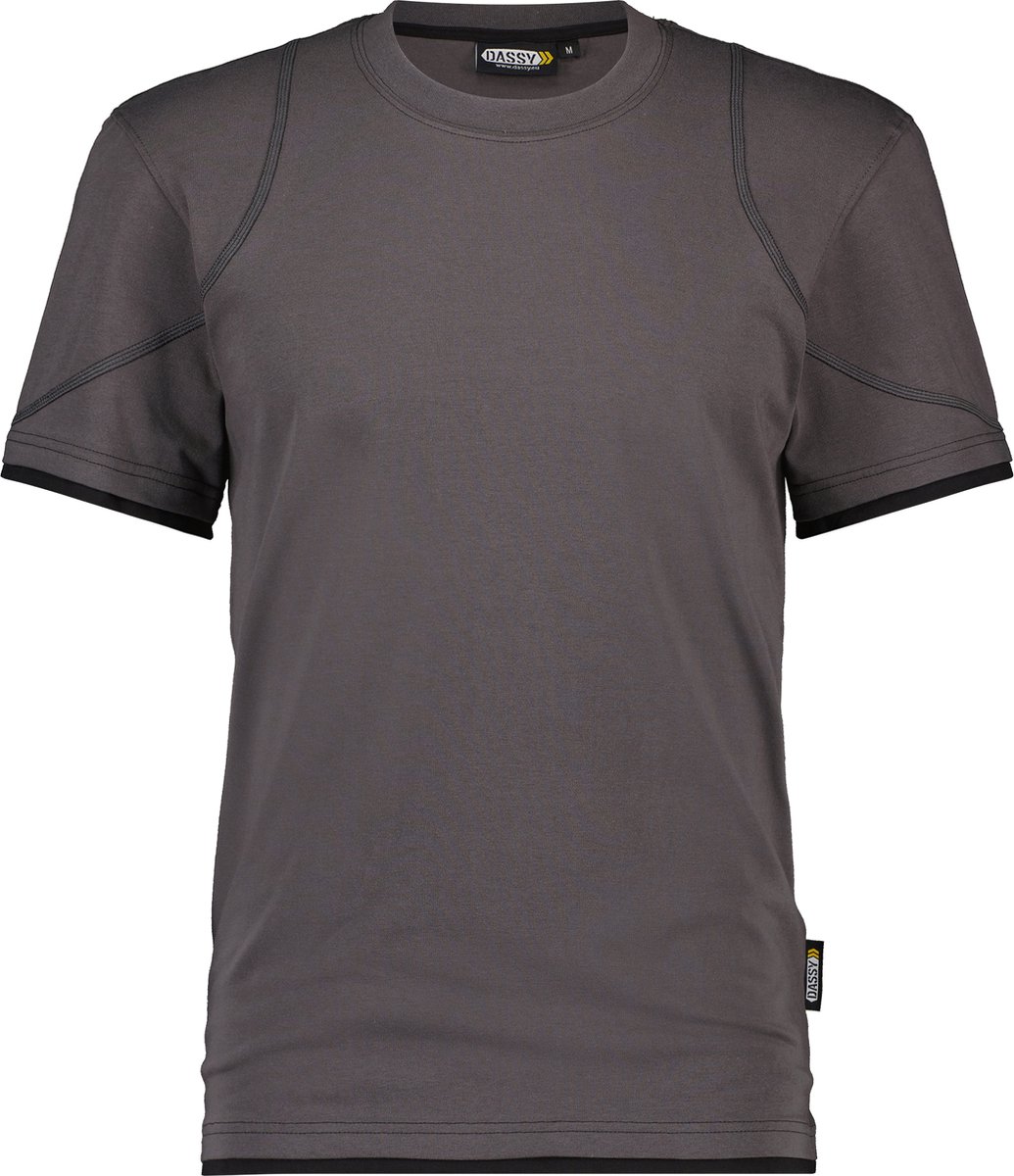 DASSY® Kinetic T-shirt - maat XL - ANTRACIETGRIJS/ZWART