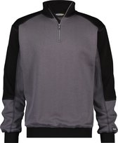 DASSY® Basiel Sweat-shirt bicolore - maat S - GRIS CIMENT/NOIR