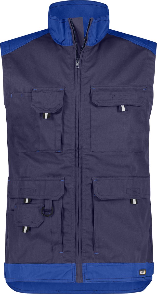 Tweekleurige mouwloze werkvest Marineblauw