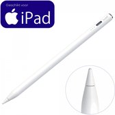 Stylet actif Buddi avec rejet de la paume - Convient aux iPad à partir de 2018 - Wit - Sensible à l'inclinaison - Magnétique - Chargement USB-C - Pointe Extra - Convient pour dessiner, écrire et dessiner