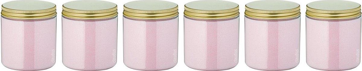 Goedkoopste Scrubzout Rozen - 300 gram - Pot met gouden deksel - set van 6 stuks - Hydraterende Lichaamsscrub