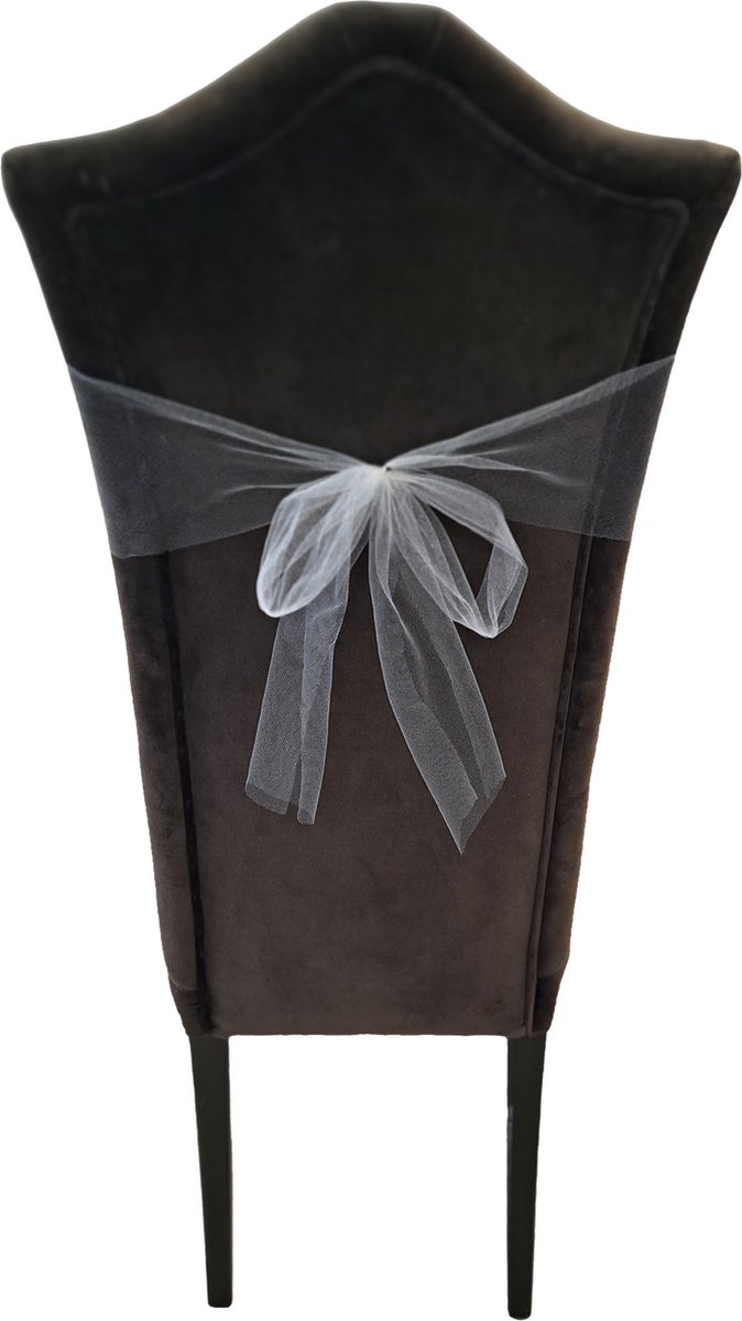 Tule stof op rol - 5x - lichtgrijs - 15cm x 9meter - Organza/mesh decoratie stoffen