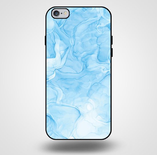 Smartphonica Phone case pour iPhone 6/6s Plus avec imprimé marbre - Coque arrière en TPU design marbre - Bleu clair / Back Cover adapté pour Apple iPhone 6/6s Plus