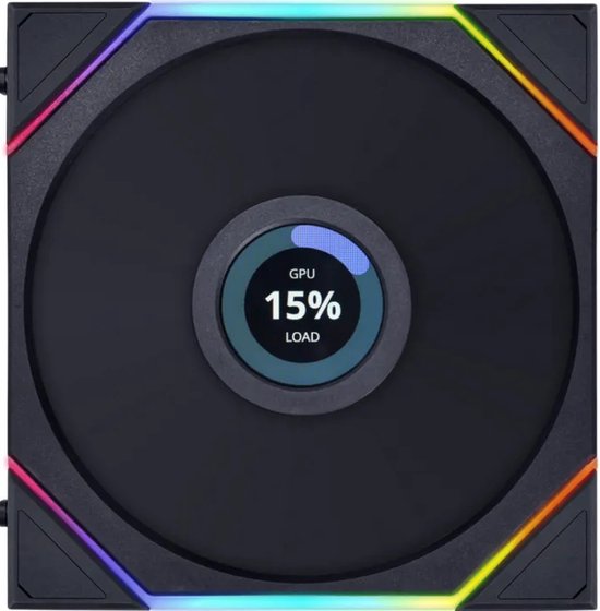 Lian Li UNI FAN TL LCD 140 RGB Black - Ventilatorhuis - 140mm - 68.1 CFM - 400 - 1600 RPM - 28.5 dBA - 1.6" LCD Scherm 400x400 - incl. controller - FDB - 4-pin PMW - zwart