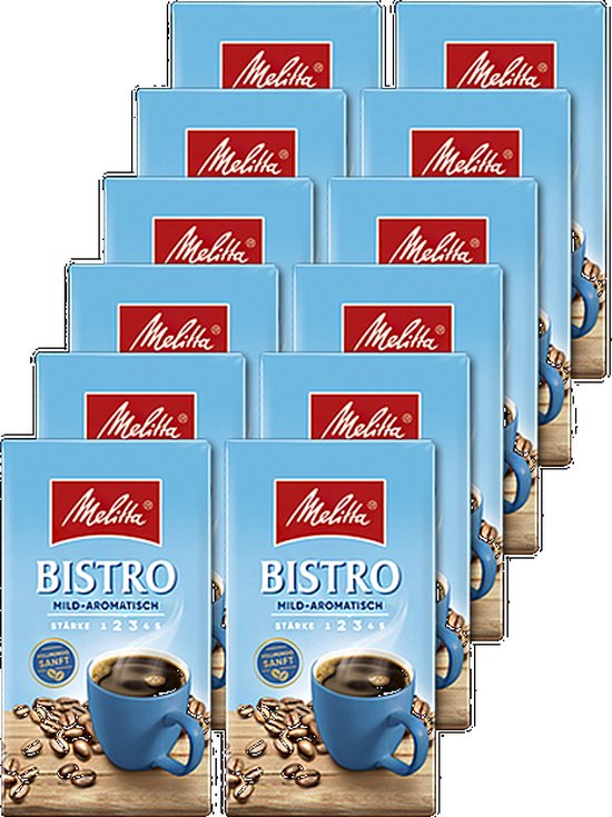 Melitta Bistro mild-aromatisch Gemalen - 12x500Gr