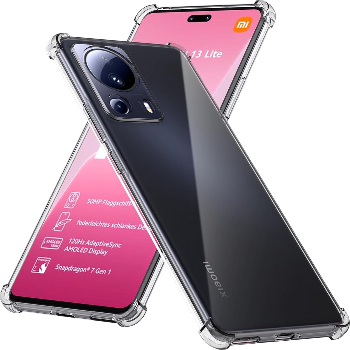 Shockproof Soft TPU hoesje Silicone Case Geschikt voor: Xiaomi 13 Lite - Transparant
