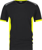 DASSY® Tampico T-shirt - maat S - ZWART/FLUOGEEL