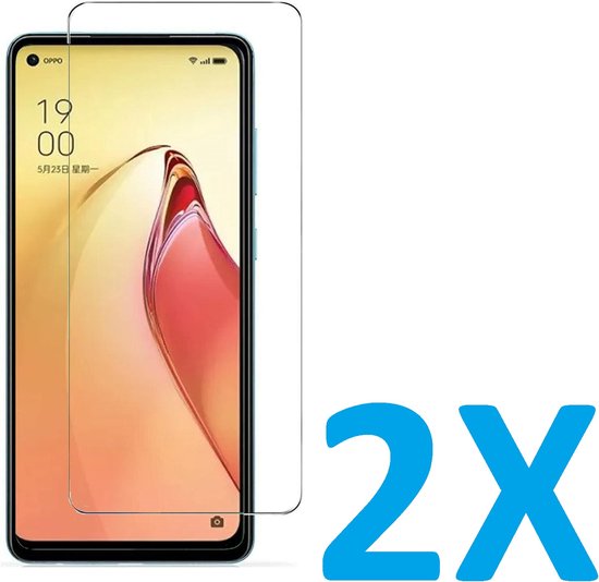 Glas de protection d'écran - Protecteur d'écran en Tempered Glass Adapté à: Oppo Reno 8 Lite 5G - 2x