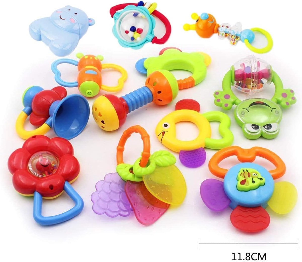 MOONTOY – Lot De 12 Hochets Et Anneaux De Dentition Pour Bébé – 3-6-9-12 Mois – Jouet éducatif Sensoriel, Sans BPA, Couleurs Vives Et Sons Doux – Cadeau Idéal Pour Nouveau-né