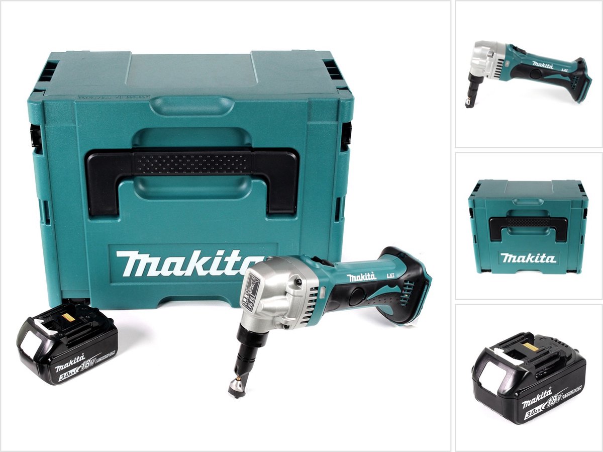 Makita DJN 161 F1J 18V accu knabbelschaar + 1x accu 3.0Ah + Makpac - zonder lader