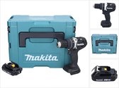 Makita DHP 484 A1JB Accu klopboormachine 18 V 54 Nm Brushless Zwart + 1x oplaadbare accu 2.0 Ah + Makpac - zonder lader