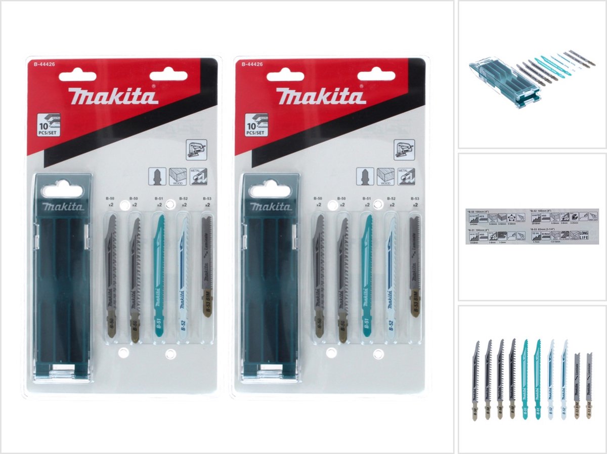 Makita decoupeerzaagblad assortiment B 2 stuks (2x B-44426) 20-delig voor hout / kunststof / metaal / parket / laminaat