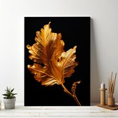 Golden Leaf Painting Op Dibond - Realistic 4K Photo Art Dibond - formaat - 50x70cm