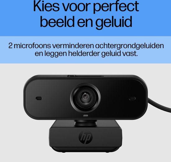 HP Webcam 430 FHD 1080p, Enfoque automático, rotación de 360°, Campo de visión de hasta 85°, Doble micrófono reducción de Ruido, Compatible Zoom, Tapa de privacidad, Color Negro