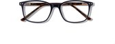 Noci Eyewear RCE024 CP Leesbril Robin +4.00 - Donker blauw frame - Tortoise pootjes - Rechthoekig montuur