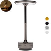 Lampe de table BandiO® noire sur piles - Rechargeable et dimmable - Lampe tactile moderne - Lampe de nuit sans fil