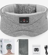 Premium Bluetooth Slaapmasker - 'White Noise' edition (limited) - 20 'ingebouwde' white noise geluiden (gebruik ook zonder Bluetooth/smartphone - 100% verduisterend - Ultraplatte 'spons speakers' (perfect voor zijslapers)