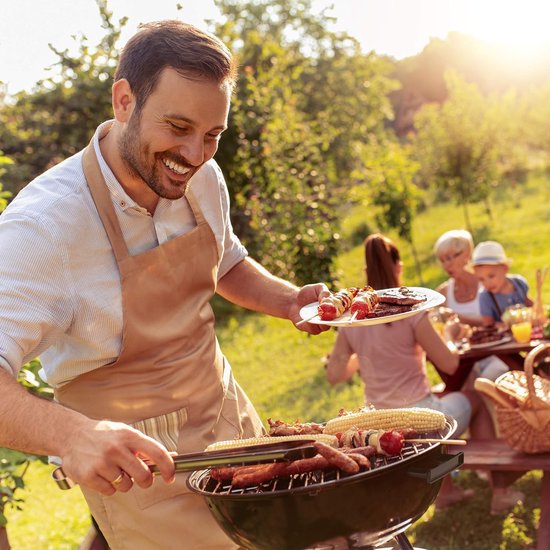 houtskool bbq met deksel, plateau & as opvangschaal, tuin & camping, grill ∅ 40 cm, houtskoolbarbecue, zwart van Pronti — afbeelding 3