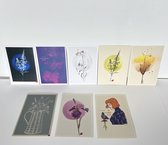 Handmade wenskaarten rouwkaarten set van 8 stuks