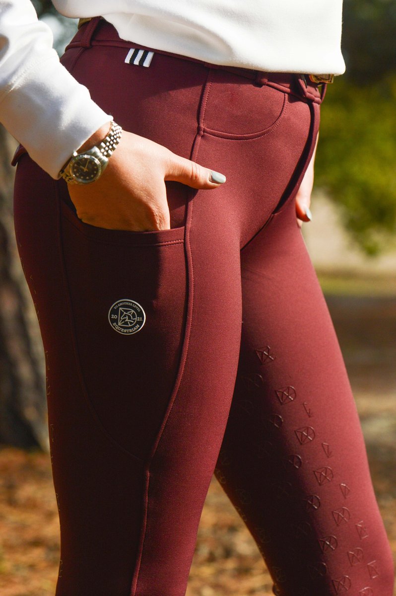 Donley winter paardrijbroek rood comfortabel full grip mt 26 tm 44 winter rijbroek lekkere warme paardrijbroek bordeaux rood